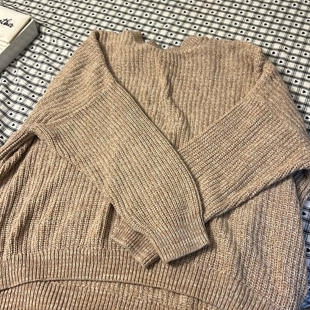 Tan knitted pullover sweater size 3X